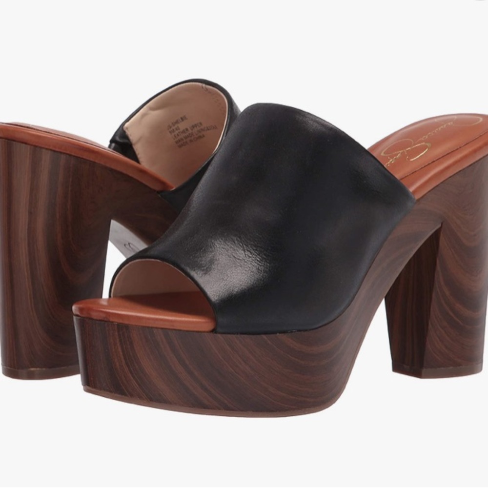 Jessica Simpson Shelbie Block Platform Heel in Black